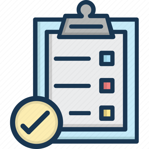 Check mark, checklist, memo, task complete, verified document icon - Download on Iconfinder