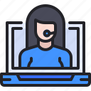 avatar, computer, customer, girl, service, woman