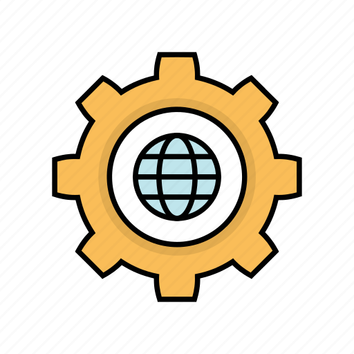 Content, gear, globe, setting, world icon - Download on Iconfinder
