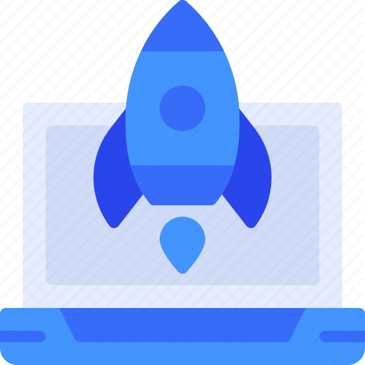 Digital, laptop, launch, marketing, rocket icon - Download on Iconfinder