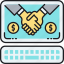 business, collaboration, handshake, online, partnership 