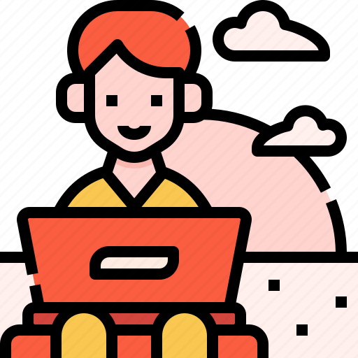 Freelance, man, digital, nomad, working icon - Download on Iconfinder