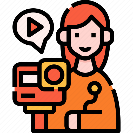 Vlogger, influencer, woman, freelance, youtuber icon - Download on Iconfinder