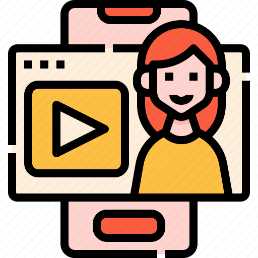Youtuber, vlogger, influencer, woman, freelance icon - Download on Iconfinder