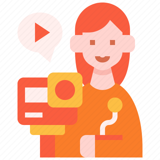 Vlogger, influencer, woman, freelance, youtuber icon - Download on Iconfinder