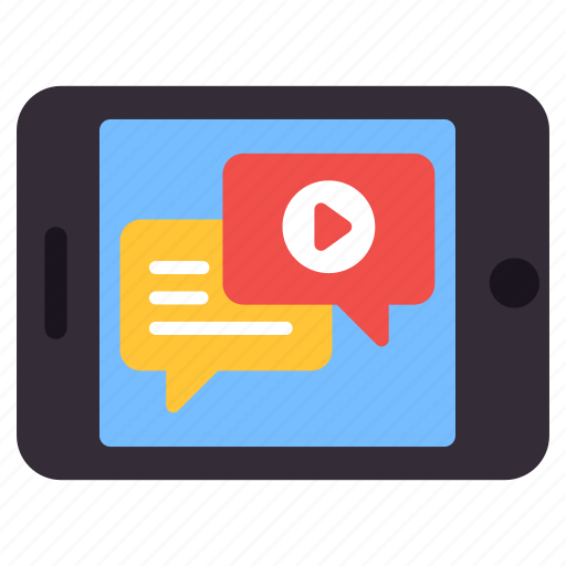 Online video chat, online video message, online video conversation, online video chatting, online video communication icon - Download on Iconfinder