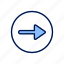 button, circle, arrow, right, blue 