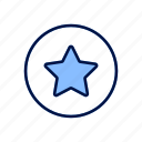 button, circle, star, like, favourite, blue