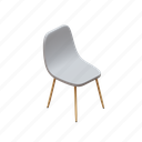 fiber, dining, chair, with, wooden, leg, furniture, product, object 