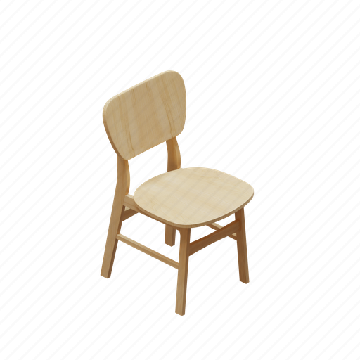 Wood, dining, chair, furniture, product, object, seat 3D illustration - Download on Iconfinder