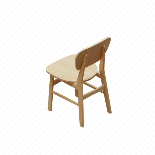 Wood, dining, chair, furniture, product, object, seat 3D illustration - Download on Iconfinder