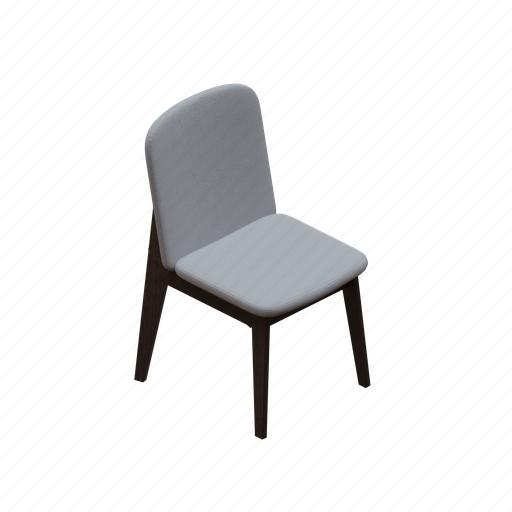 Fabric, seat, dining, chair, wooden, leg, furniture 3D illustration - Download on Iconfinder