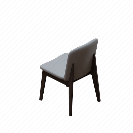 Fabric, seat, dining, chair, with, wooden, leg 3D illustration - Download on Iconfinder