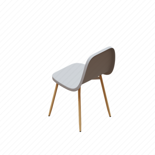 Fiber, dining, chair, with, wooden, leg, furniture 3D illustration - Download on Iconfinder