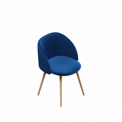 Velvet, dining, chair, furniture, product, object, seat 3D illustration - Download on Iconfinder