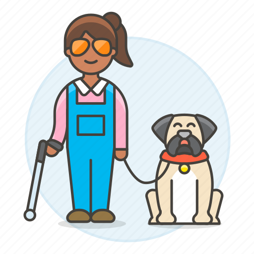 Blind, blindness, disability, dog, female, guide, impairment icon - Download on Iconfinder