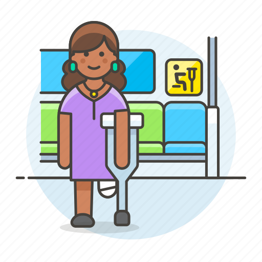 Seat, impairment, crutch, sign, inside, priority, bus icon - Download on Iconfinder