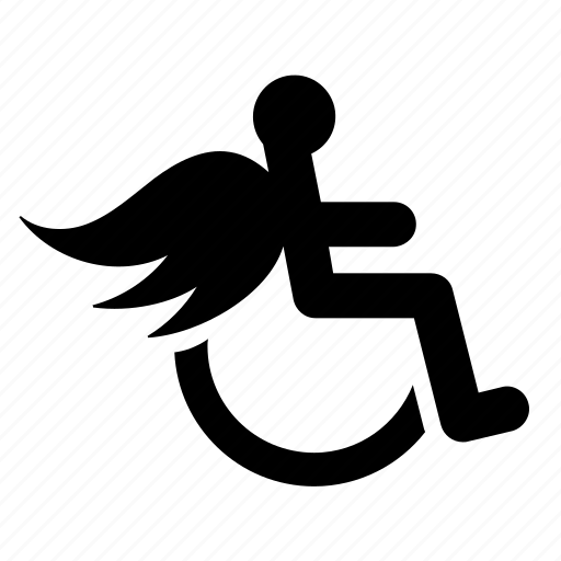 Disabled, handicapped angel, wheelchair, winged, wings, paralympics, sport icon - Download on Iconfinder