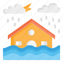 flood, damage, disaster, flooded, house, hurricane, water, weather