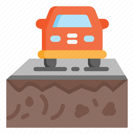 Landslides, car, destruction, disaster, earthquake, road, under icon - Download on Iconfinder
