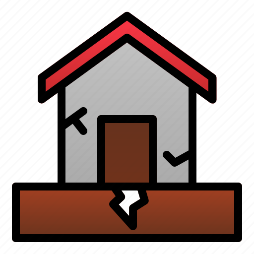 Catastrophe, destruction, disaster, earthquake, house, nature icon - Download on Iconfinder