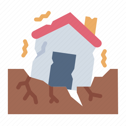 Eartquake, vibration, broken, house, disaster, catastrophe, nature icon - Download on Iconfinder