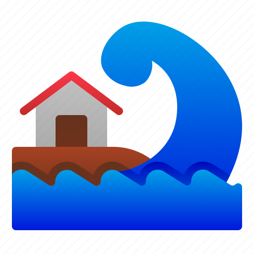 Catastrophe, disaster, home, nature, sea, tsunami, wave icon - Download on Iconfinder