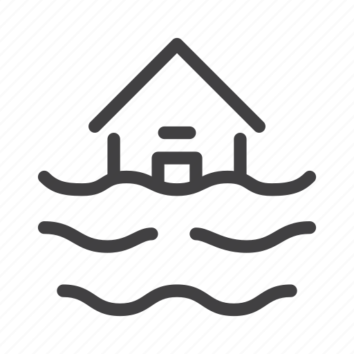 Danger, disaster, flood, house, nature, water icon - Download on Iconfinder