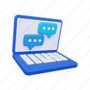 laptop, chat, message, conversation, comment, communication 