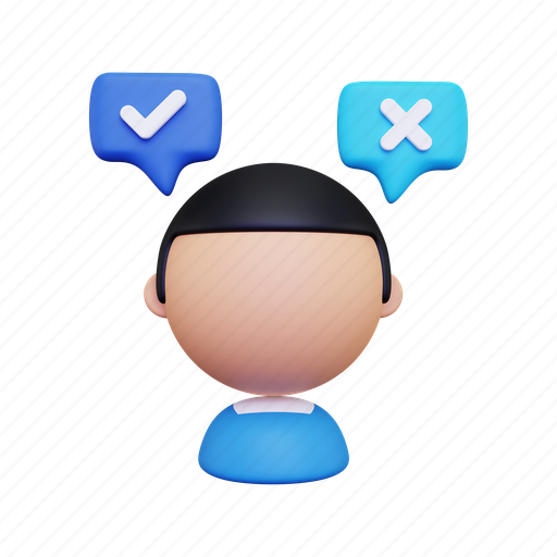 Opinion, choose, decision, suggestion, male, talk, communication 3D illustration - Download on Iconfinder