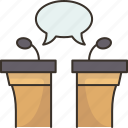 debate, podium, speaker, speech, presentation