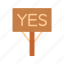 yes banner, discussion, rating, argument, correct, incorrect, cross, tick 
