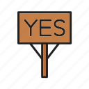 yes banner, discussion, rating, argument, correct, incorrect, cross, tick