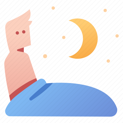 Awake, insomnia, moon, night, sad, sleep, stress icon - Download on Iconfinder