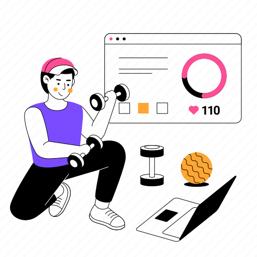 Gym, school, learning, education, students, online school, distance learning illustration - Download on Iconfinder