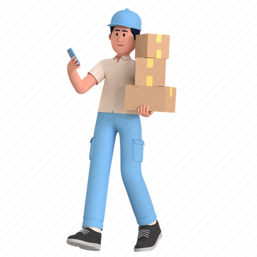 Package delivery, boxes, courier, tracking, location, checking, delivery 3D illustration - Download on Iconfinder