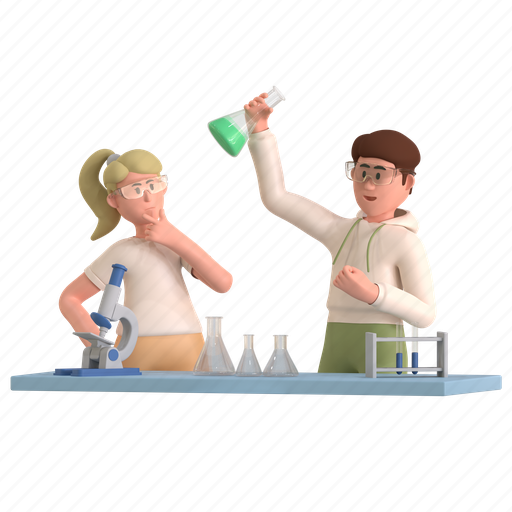 Lab, experiment, laboratory, science, research, flask, education 3D illustration - Download on Iconfinder