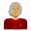 asian, avatar, old woman, person, user, woman 