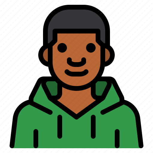 Boy, man, teen, hoodie, african, american, avatar icon - Download on Iconfinder