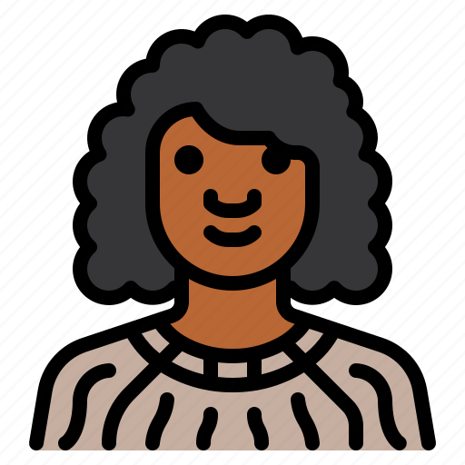 Girl, wavy, hair, woman, african, american, avatar icon - Download on Iconfinder
