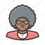 african, curly, elderly, granny, old, woman 