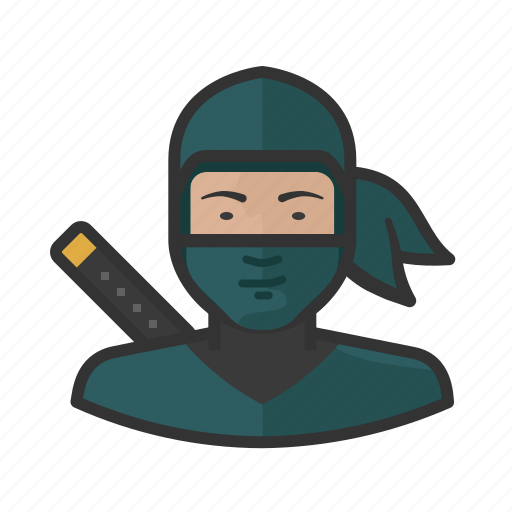 Assassin, japanese, ninja, sword, woman icon - Download on Iconfinder