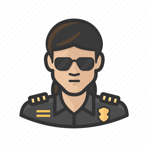 Asian, officer, police, sunglasses, woman icon - Download on Iconfinder