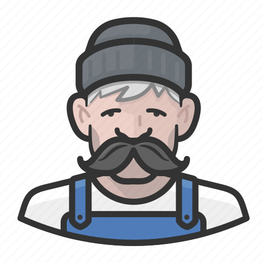 Cap, man, mustache, old, overalls, sailor icon - Download on Iconfinder