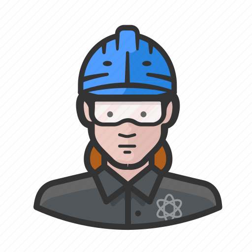 Goggles, hardhat, nuclear, plant, woman icon - Download on Iconfinder