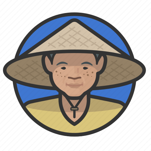 Asian, cone, farmer, female, hat icon - Download on Iconfinder