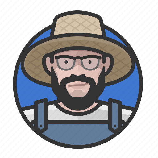 Caucasian, farmer, man, overalls icon - Download on Iconfinder