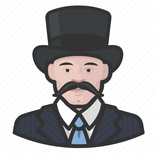 Avatar, caucasian, mustache, tophat icon - Download on Iconfinder
