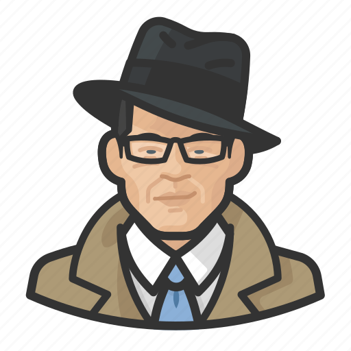 Asian, avatar, investigator, trenchcoat icon - Download on Iconfinder