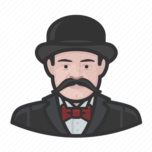 Avatar, bowler hat, inspector, mustache icon - Download on Iconfinder